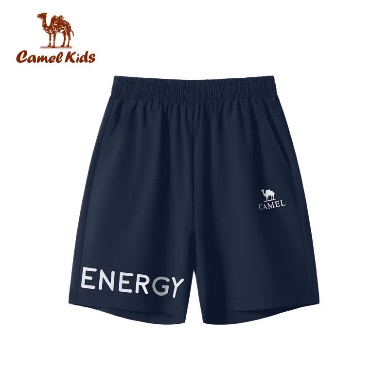 骆驼（CAMEL）儿童短裤夏季五分裤速干冰丝裤简约透气童装裤子中大童男女童 墨蓝 160