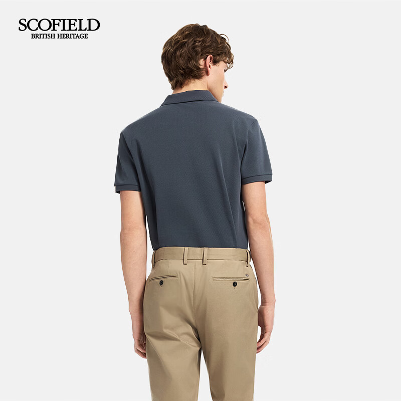 Scofield男士26年夏季新款商务休闲含桑蚕丝棉质透气短袖翻领POLO衫 深灰色 M (170)