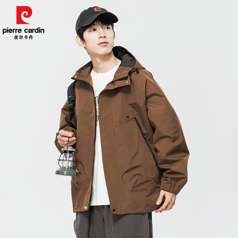 皮尔卡丹（pierre cardin）2026春季冲锋夹克外套男宽松潮流牌户外登山服百搭情侣款上衣 荧光绿 【单件】 【男女同款】 M