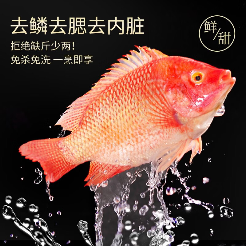 鲜城故事【中秋】红罗非鱼2条装/900g生鲜鱼类三去开背净膛珍宝鲷