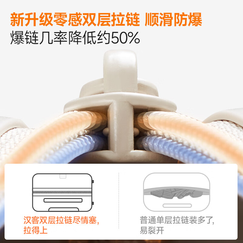 汉客行李箱大容量拉杆箱旅行箱男女学生登机密码手提箱子2026款升级 深空紫(耐刮)【第6代升级】 26英寸 【家庭旅行丨需托运】