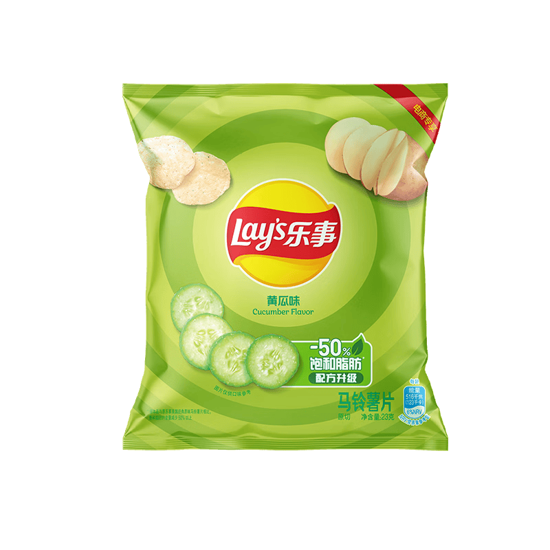 乐事（Lay's）任选薯片23g袋装办公室休闲零食膨化食品单袋小吃 清爽黄瓜味23克