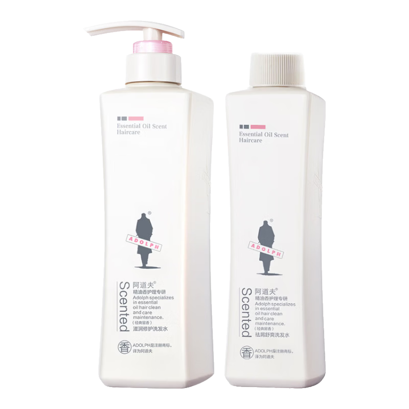 阿道夫（ADOLPH）精油洗发水248ml套装控油去屑洗发露滋润修护柔顺洗头膏男女士 滋润修护248ml+控油去屑补充装248ml