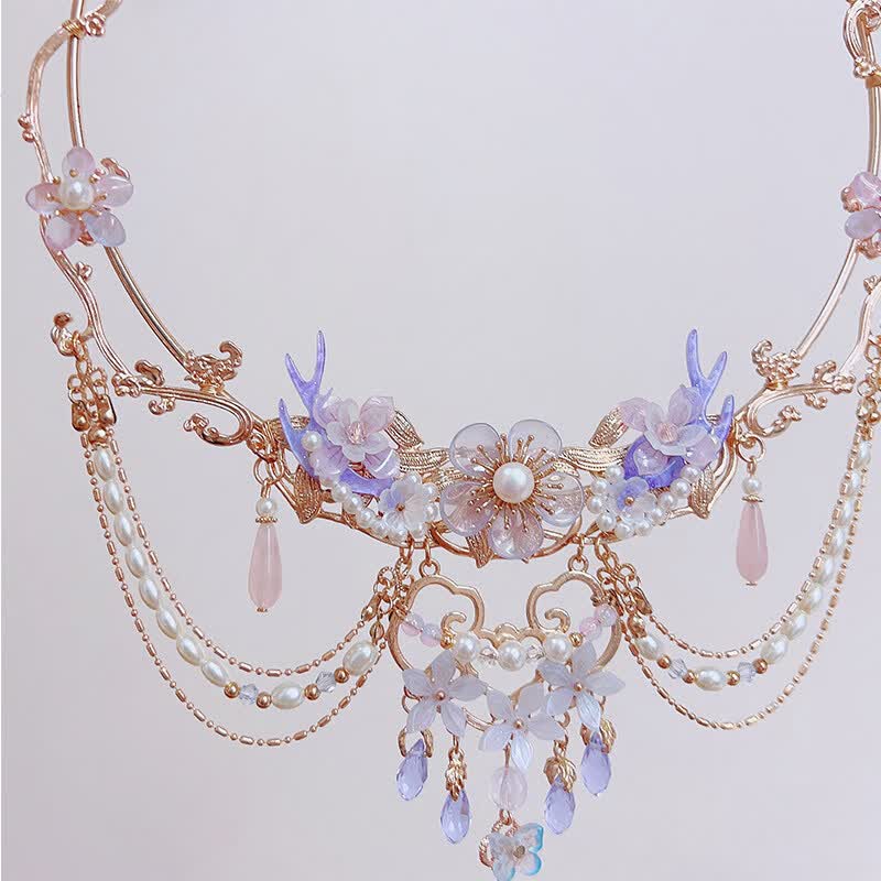 诗迦努汉服配饰全套璎珞项圈儿童古装古风流苏饰品女百搭配饰项链[麋鹿] 麋鹿璎珞