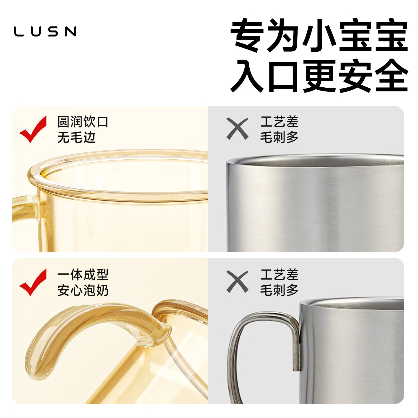 LUSN宝宝喝汤吸管碗婴幼儿辅食碗专用可蒸煮蛋羹儿童辅食米糊碗 PPSU喝汤碗240ml(赠吸管)