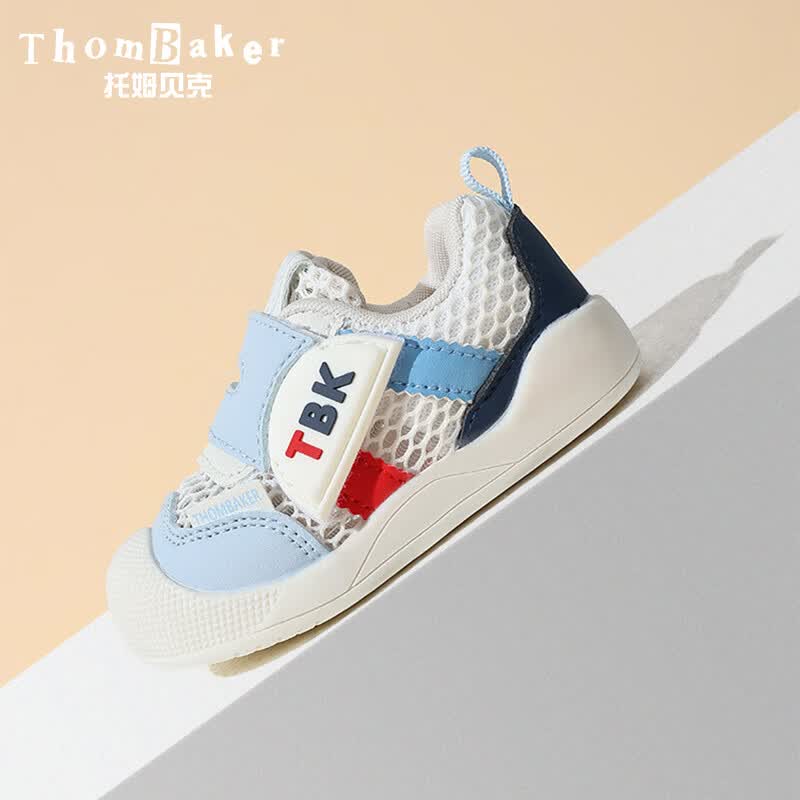 托姆贝克（ThomBaker）宝宝凉鞋学步鞋男女童鞋透气网面1-3岁软底防滑包头防踢机能鞋 粉色TBK(夏季网鞋) 20 内长14.5cm (适合脚长14cm)