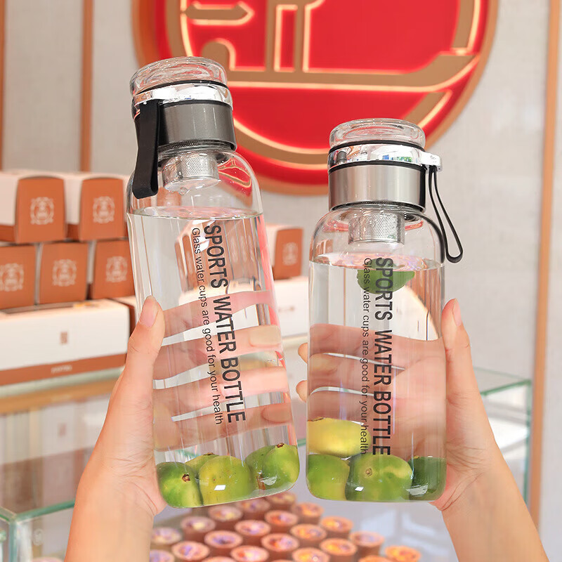 亚创优品+大容量耐高温玻璃杯男女杯子便携茶水分离水杯茶杯泡茶爆款新款 茶水分离杯1000ml+杯套