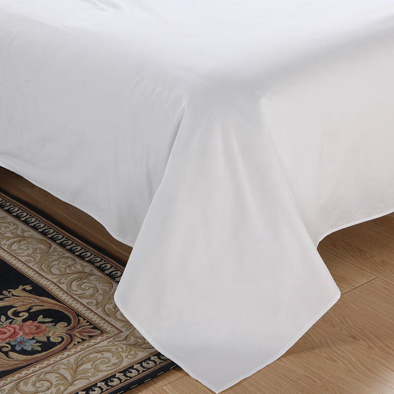 DAWNWEAVE埃及棉贡缎白色床单星级酒店宾馆60*60S床单单件纯棉加厚定制LOGO 全棉贡缎白色床单 60支 （星级酒店） 1.5米床床单 240cm*280cm