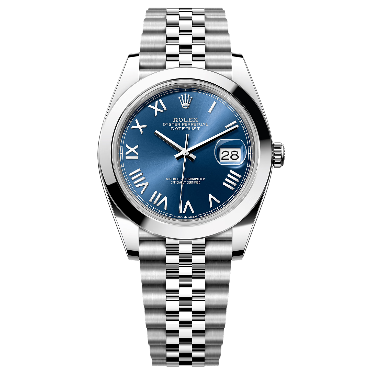 劳力士（ROLEX）日志型 26年新品 蓝色表盘 罗马刻度 机械机芯 41mm 100米防水 