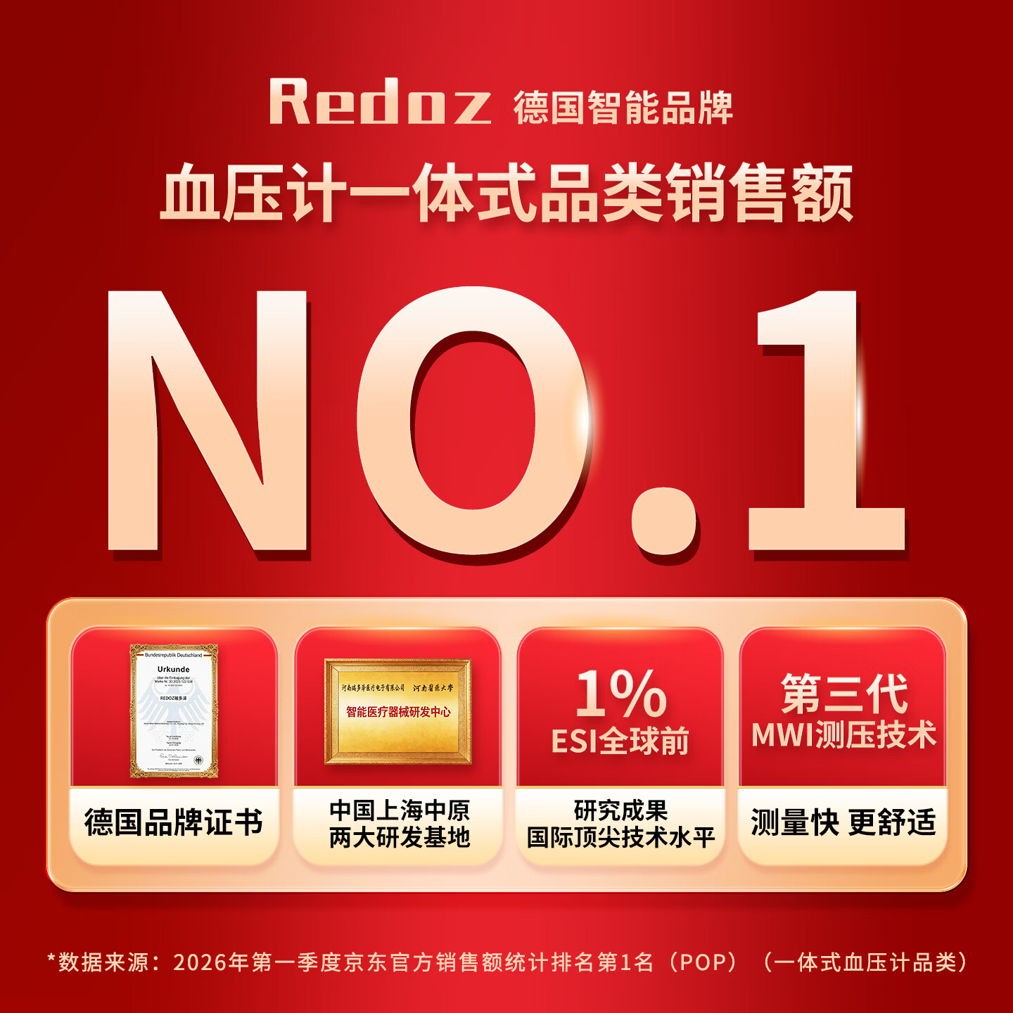 瑞多泽血压计血压测量仪医用高精准便捷一体式血压仪家用电子测血压仪器 医用级标准/语音充电/智能加压RDZ-X1 【医用级家庭便捷款】一体上臂式血压计
