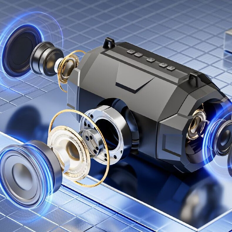 柯莱逊户外便携蓝牙音箱家用无线语音立体音大音量低音炮迷你蓝牙小音响 黑色