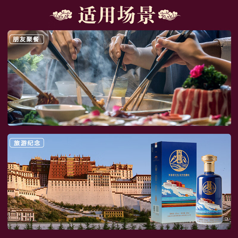 天佑德阿拉嘉宝天佑德青稞酒 清香型白酒 西藏特产 白酒礼盒 收藏礼赠 52度 500mL 6瓶 【圣湖4718】