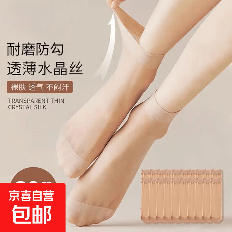 【前2单优惠价】防勾丝水晶丝袜女超薄隐形春夏季透明肉色 女士裸肌丝袜 均码 1双装【活动价】