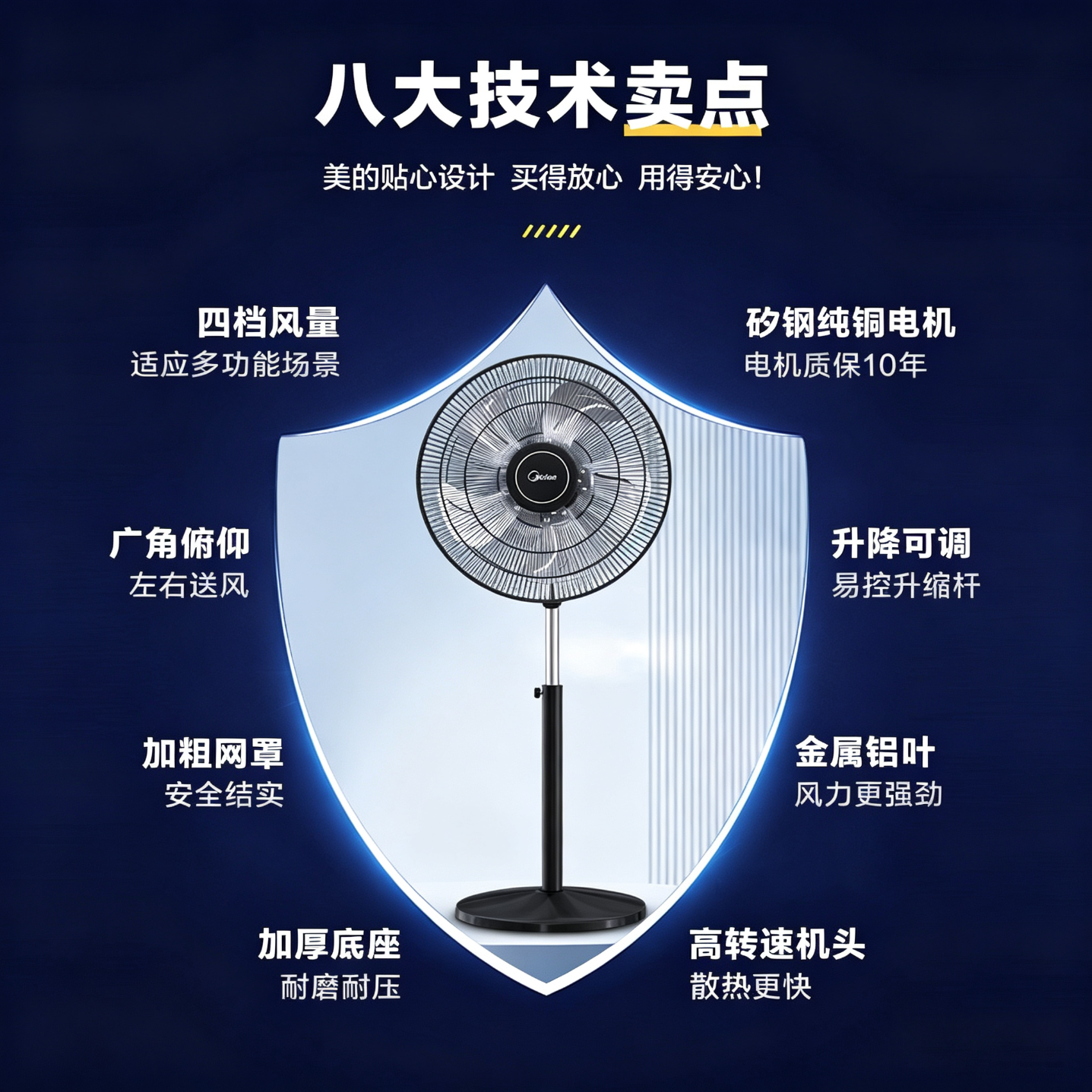 美的(Midea)电风扇落地扇家用立式大风力超音静工业强力工程扇26新款20英寸 五叶铝叶扇23A【120W】20英寸