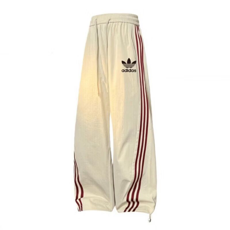 阿迪达斯（adidas）2026新款三叶草工装休闲裤速干扭扭裤男女夏季薄款宽松直筒阔腿裤 阿迪达斯三叶草藏青色 2XL 身高180-185CM 170-190斤