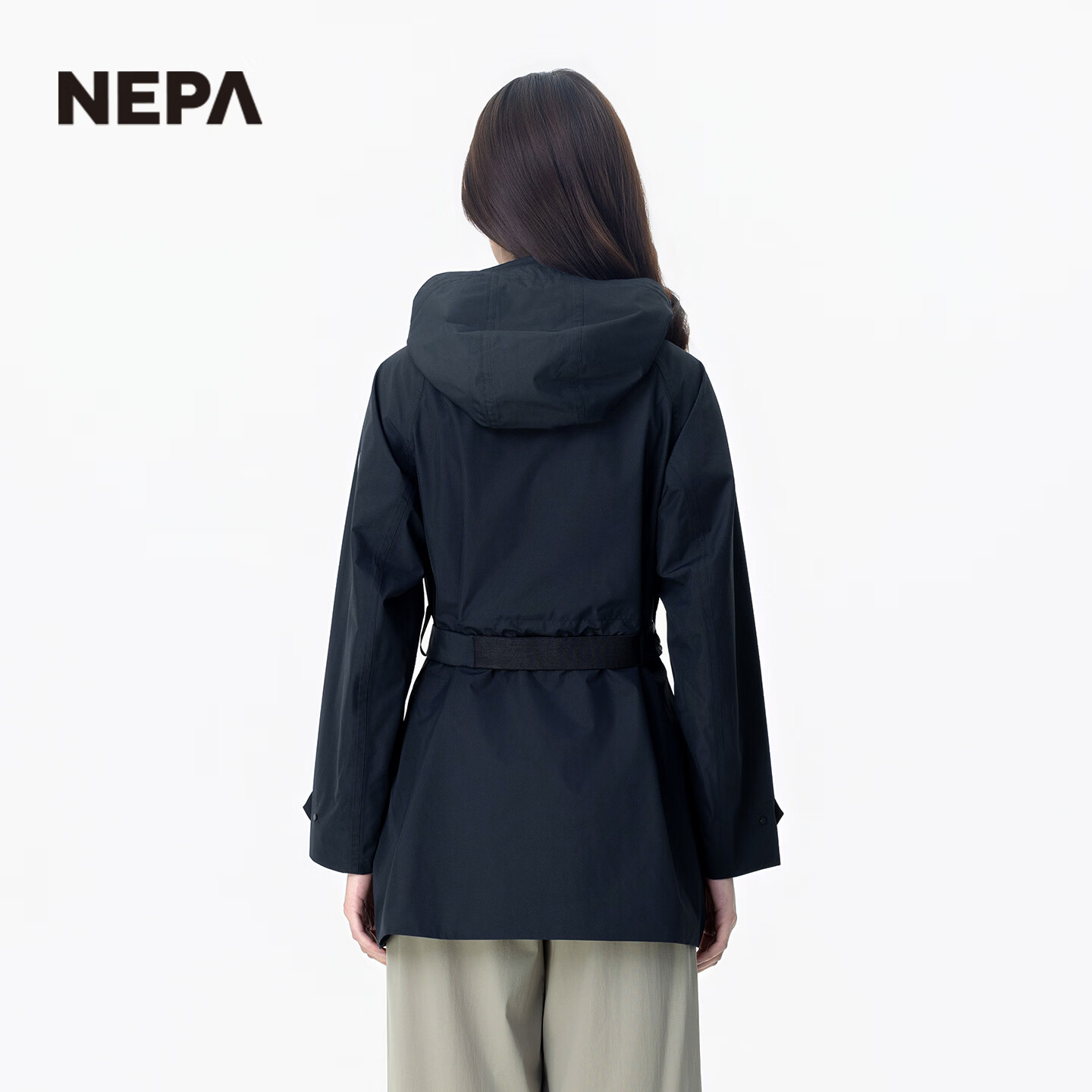 NEPA耐葩26年春夏户外女士防水冲锋衣时尚收腰风衣版型夹克7M20561 油墨藏青 M03 M 170/92A(100)