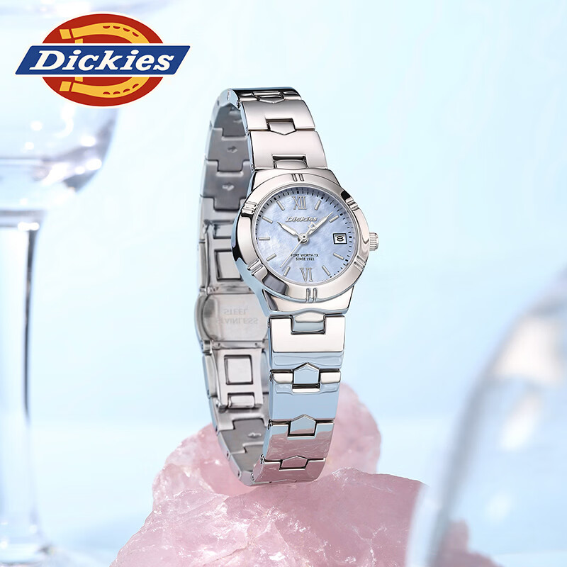 Dickies手表女表时尚百搭石英表新款ins轻奢小众腕表简约女送女生日礼物 250F60LYXCL-775DS-2SSY