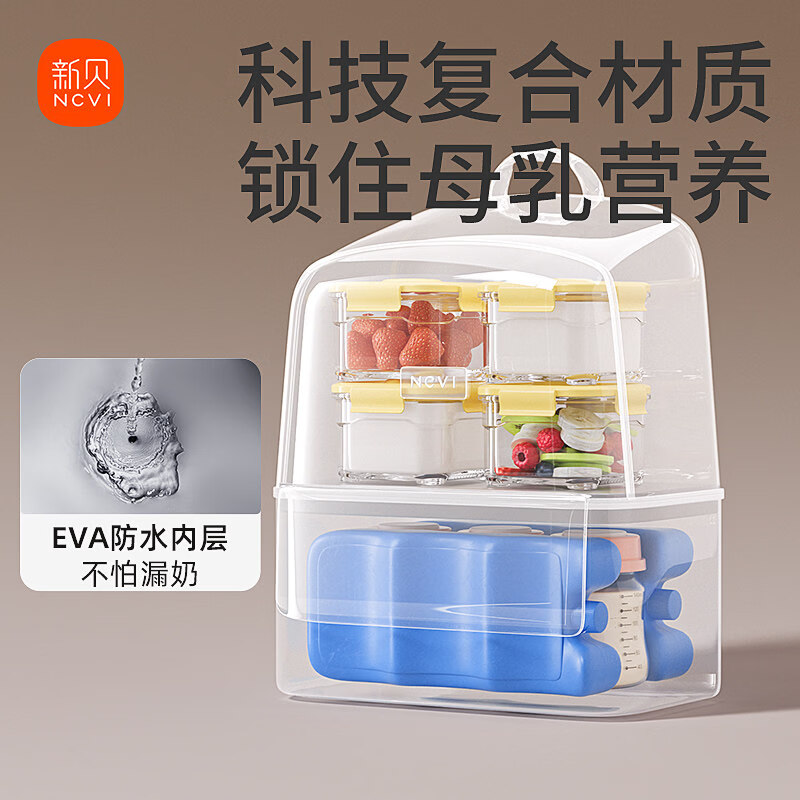 新贝上班背奶包冷藏箱便携式装备保温袋蓝冰妈咪母乳保鲜储奶冰包 容量升级牛油果奶昔(+蓝冰*2+防水包)