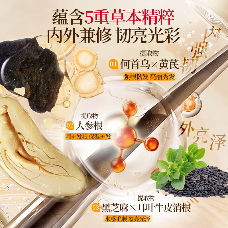 霸王侧柏叶洗发水控油蓬松洗发液洗护清洁保湿洗头膏护发洗发露男女士 侧柏叶洗发600ml+固发防脱洗发600ml