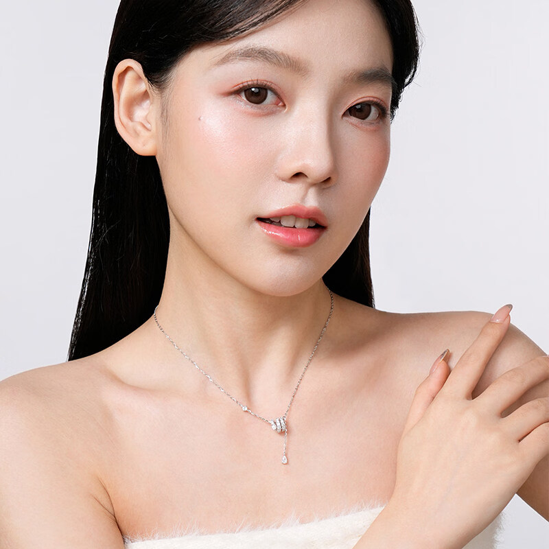 JIUZUANCAI999足银时尚小蛮腰项链锁骨链520生日送女友礼物轻奢高档纯银饰品 【小蛮腰项链】【品牌官方礼盒+999证书】