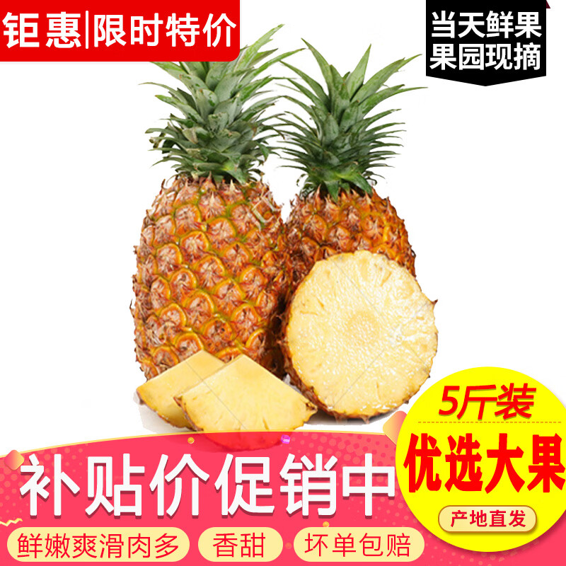 玖原农珍 云南黑钻凤梨新鲜水果当季采摘应季生鲜热度水果  4.5斤-5斤优选果（2-4个）