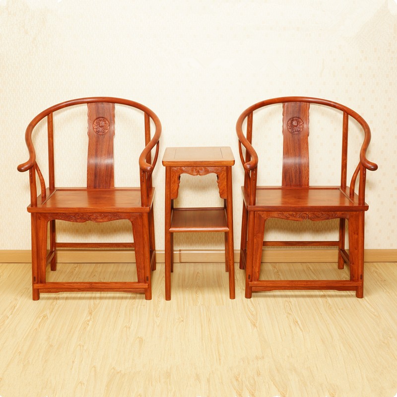 木果果木 红木家具 缅甸花梨(学名:大果紫檀)京作中式独板无白皮圈椅