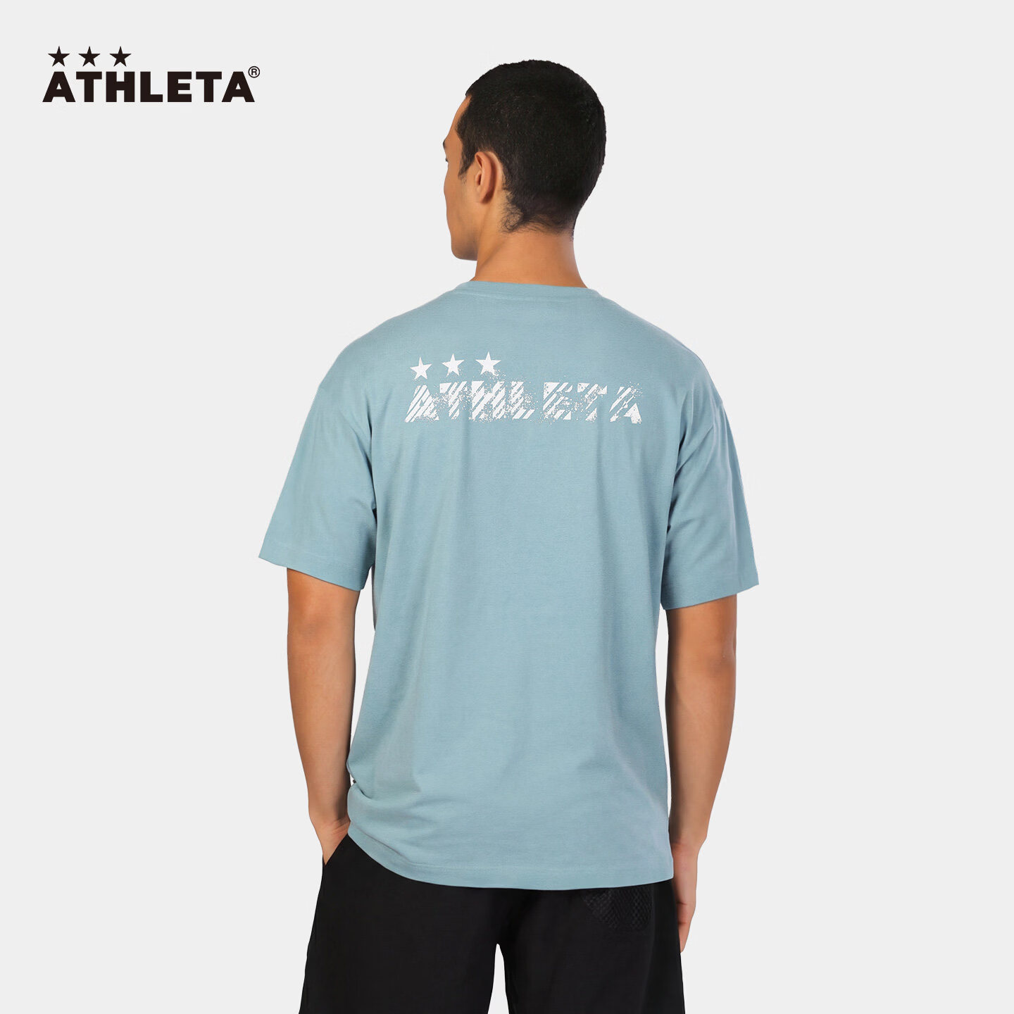 ATHLETA阿仕利塔运动短袖男士T恤休闲跑步上衣吸湿速干亲肤材质透气舒适 浅蓝色 4XL