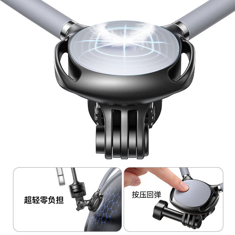 靓点拍挂脖手机支架胸前固定拍摄第一视角磁吸 相机支架大疆OsmoACtion4/3直播骑行旅行开车录制户外vlog 【防抖夹持款】三合一丨手机相机通用丨四轴调节更灵活