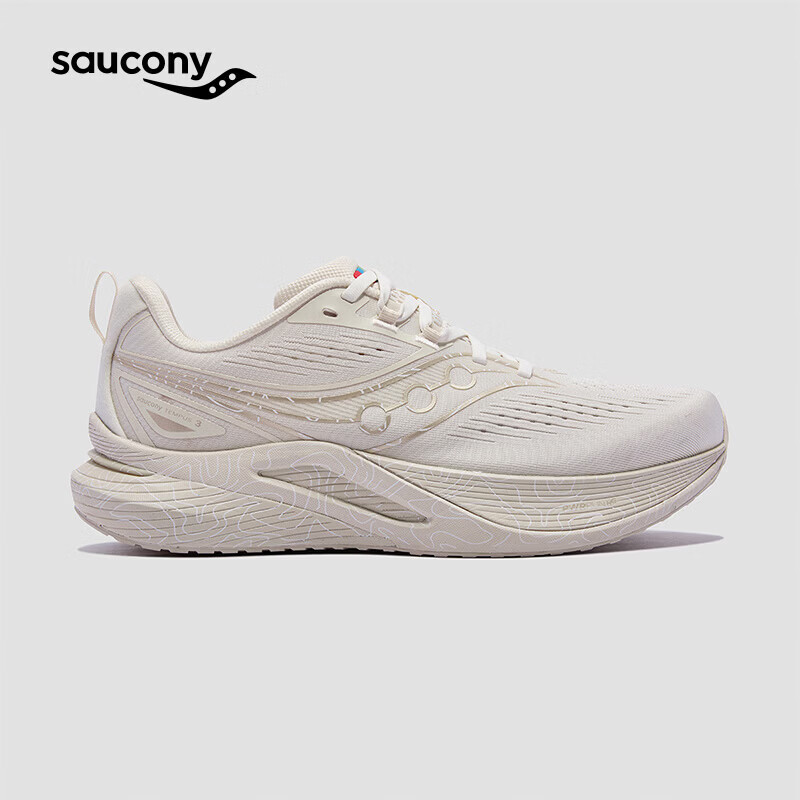 SAUCONYTEMPUS坦途3跑步艺术家透气稳定支撑型慢跑训练运动鞋 灰金 41