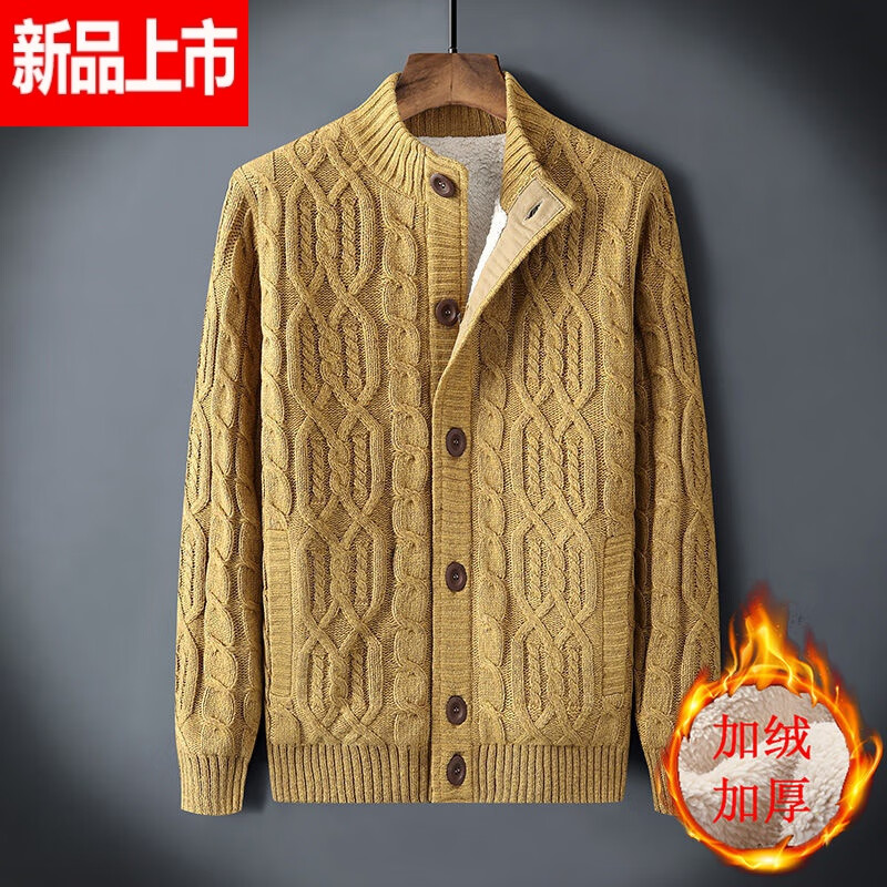 手工编织毛衣成品人工编制毛线衣冬季男士毛衣加绒加厚粗毛线棒针开衫