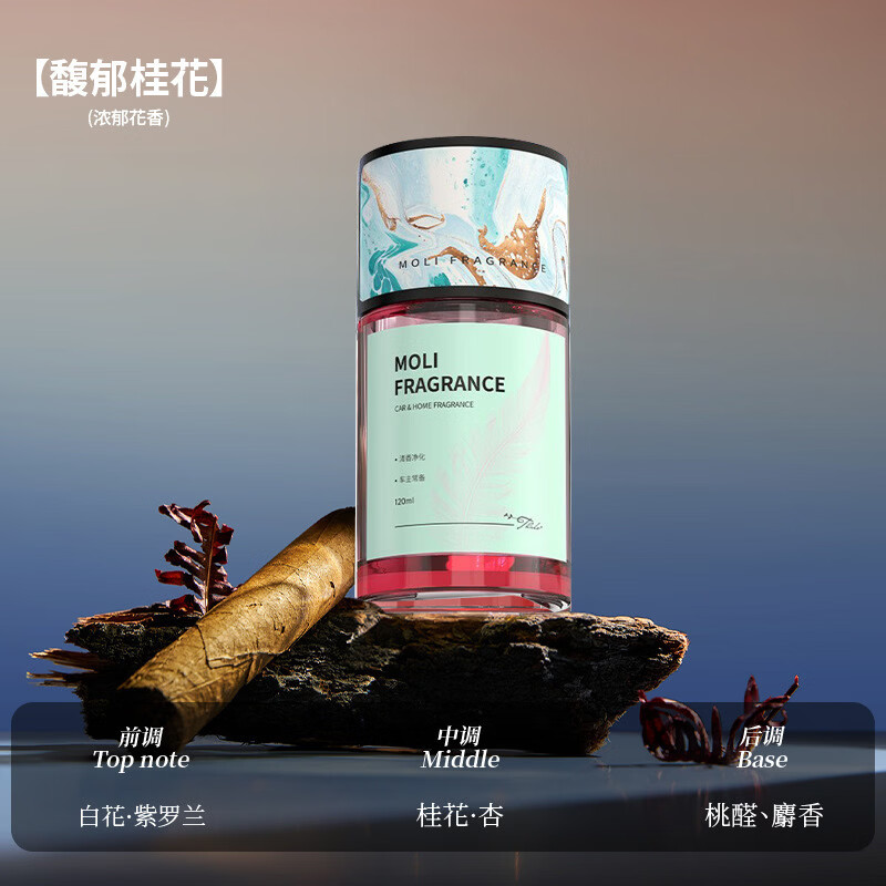 塔罗瑞士进口车载香薰 茉莉持久淡香 汽车内除异味净化空气 孕婴可用 浪漫【120ml塑料瓶】阳光