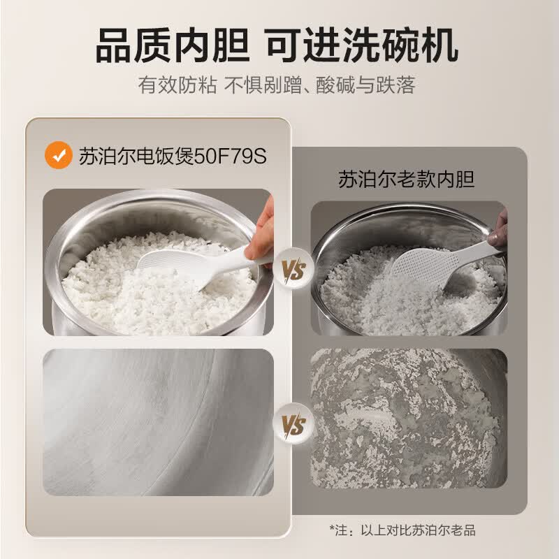 苏泊尔（SUPOR）【2026新品】0涂层球釜电饭煲电饭锅5L家用5-8人智能预约多功能蒸煮一体316L不锈钢柴火饭杂粮饭 0涂层球釜 5L