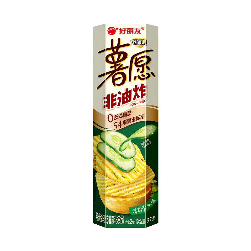 好丽友（ORION）薯愿薯片清新黄瓜味97g 休闲零食薯片小包装非油炸膨化食品小吃