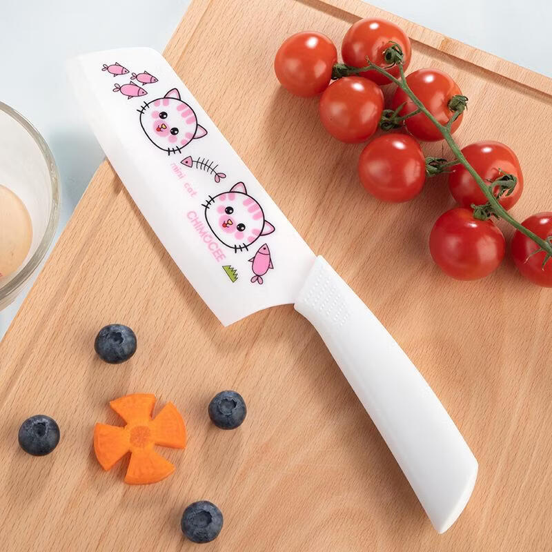 陶瓷小菜刀水果刀厨房用削皮切菜刀家用瓜果刀厨房切菜久用不钝 【纯白色-】陶瓷-菜刀 白色