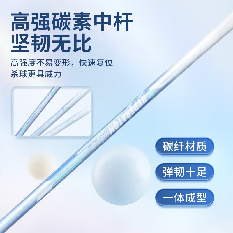 安踏(ANTA)全碳素羽毛球拍一对套装专业级儿童小学生6-15岁全碳素超轻耐打 高颜值碳素对拍【赠六球+2手胶+球包】