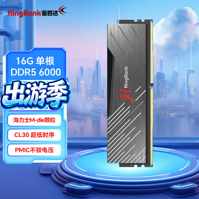 金百达（KINGBANK）DDR5内存 银爵/黑刃/星刃  6000/6400/6800 台式机内存 游戏电竞马甲条  Deepseek硬件 黑刃【16G单根】6000【海力士M代C30】