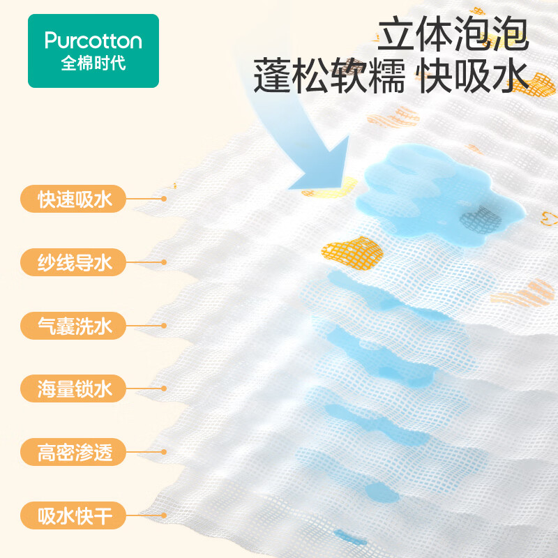 全棉时代（PurCotton）婴儿口水巾100%棉柔软亲肤新生儿宝宝口水兜洗脸小毛巾纱布小方巾 【手帕 4条装】威武小狮子 | 25×25cm