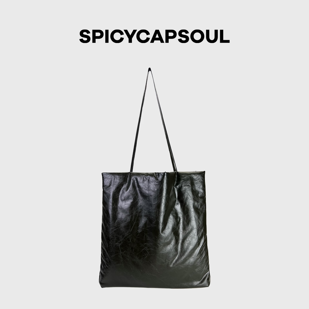 SPICYCAPSOUL【棉扑包】池金物原创定制单肩包成衣纺织皮革手工铺面托特包 【棉扑包】怀旧格 48小时内发货