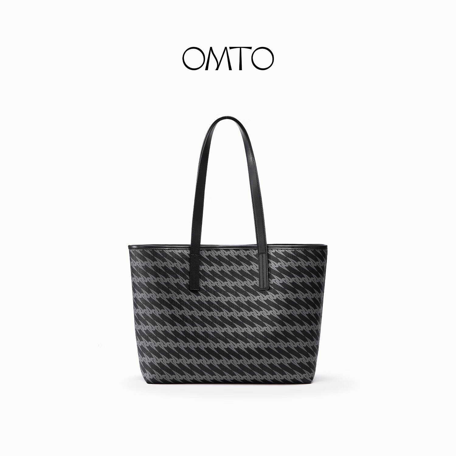 OMTO黑松露托特包女大容量单肩包上班通勤手提包女上学出差购物袋大包 松露黑中号【可装14寸电脑】
