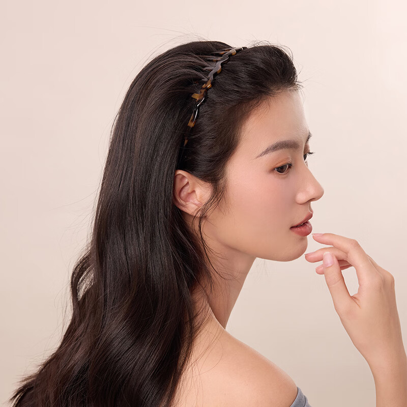 奇美拉天王嫂同款蓬松高颅顶醋酸发箍女2026新款简约长齿头箍发卡头饰 玳瑁色 1个