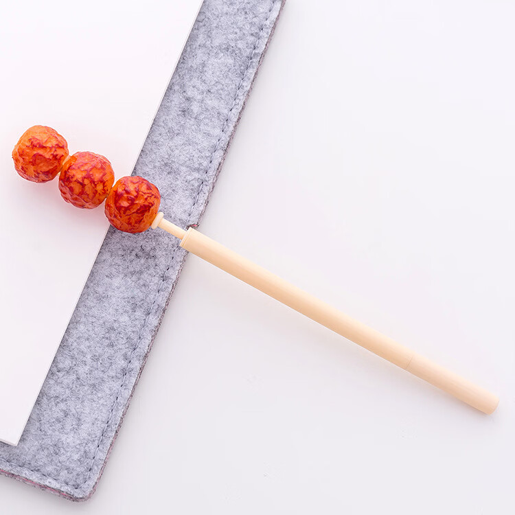 QKX高端品质韩国创意圆珠笔仿真烤串羊肉串造型工艺笔个性学生文具批发顺滑 3个肉丸