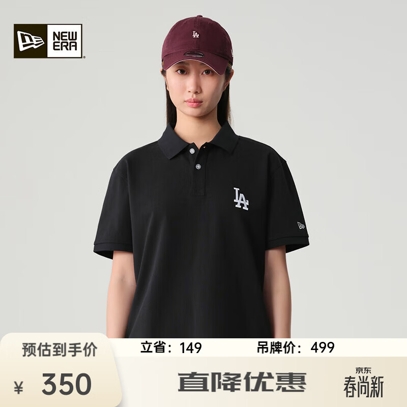 NEW ERA纽亦华MLB短袖t恤男时尚休闲运动polo衫 13280345-黑色/洛杉矶道奇队 L