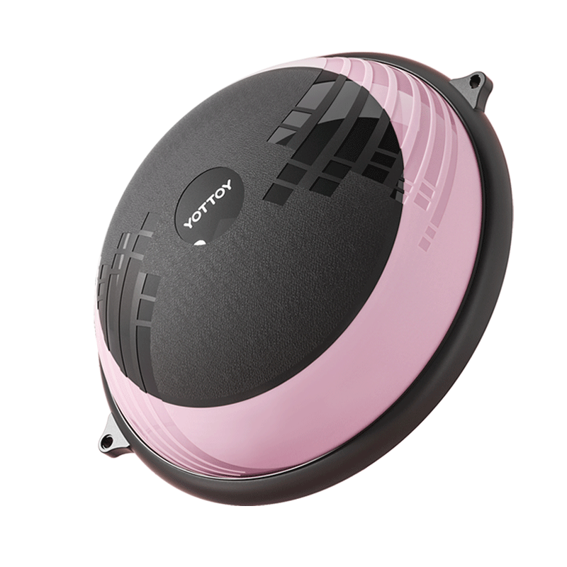 yottoy波速球半圆平衡球加厚防爆瑜伽健身球男女普拉提脚踩半球-黑粉色