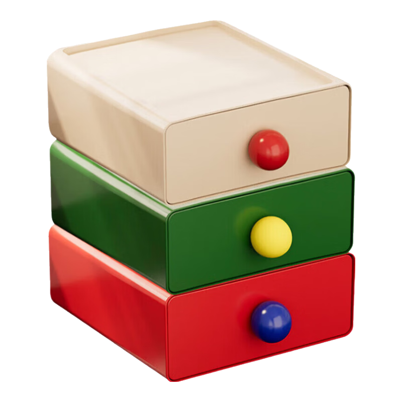 洋臣多巴胺桌面收纳盒子抽屉式办公室书桌文具杂物整理神器玄关置物架 多巴胺收纳盒【颜色随机发货】3个