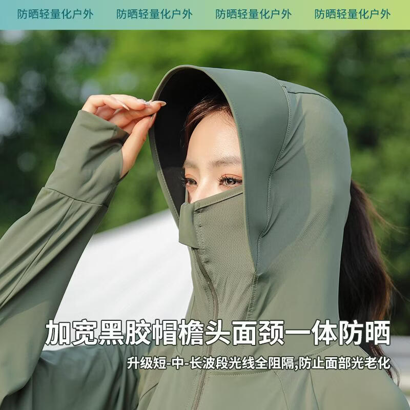 BURQAMARCHUPF50+防晒衣女夏季薄款外穿防晒服防太阳光黑胶防晒衣冰丝外套女 冰雾粉（原纱UPF50+) 均码 （建议80-150斤）