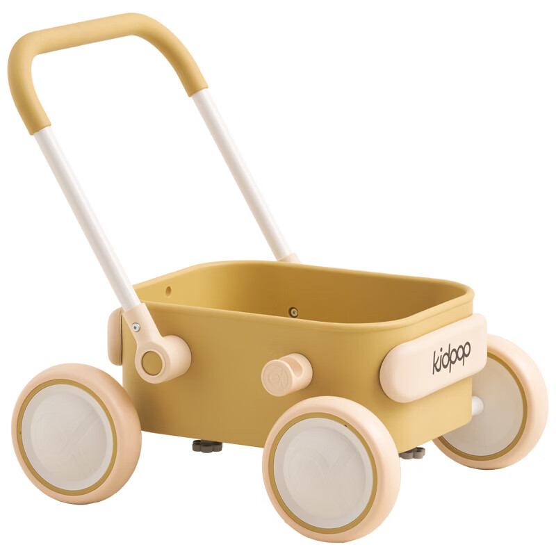 kidpop宝宝学步车1-3岁婴儿多功能手推车防侧翻可调速助步车 周岁礼物 2026限定色【环保PP车斗】沙洲黄