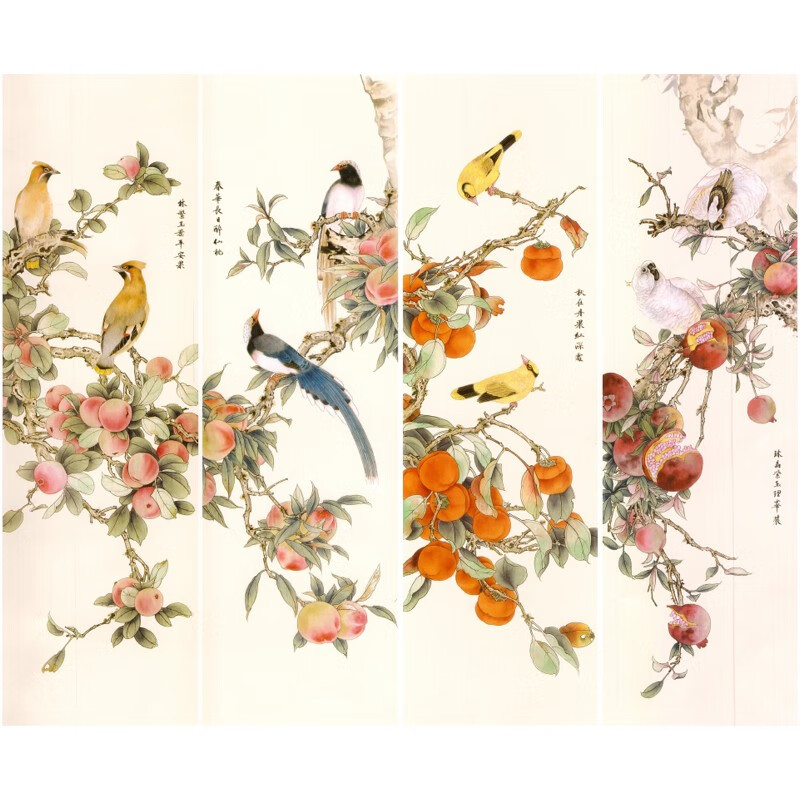 画稿原大尺寸34*136厘米花鸟线稿tp16  34*136厘米白描(加a3小彩图)