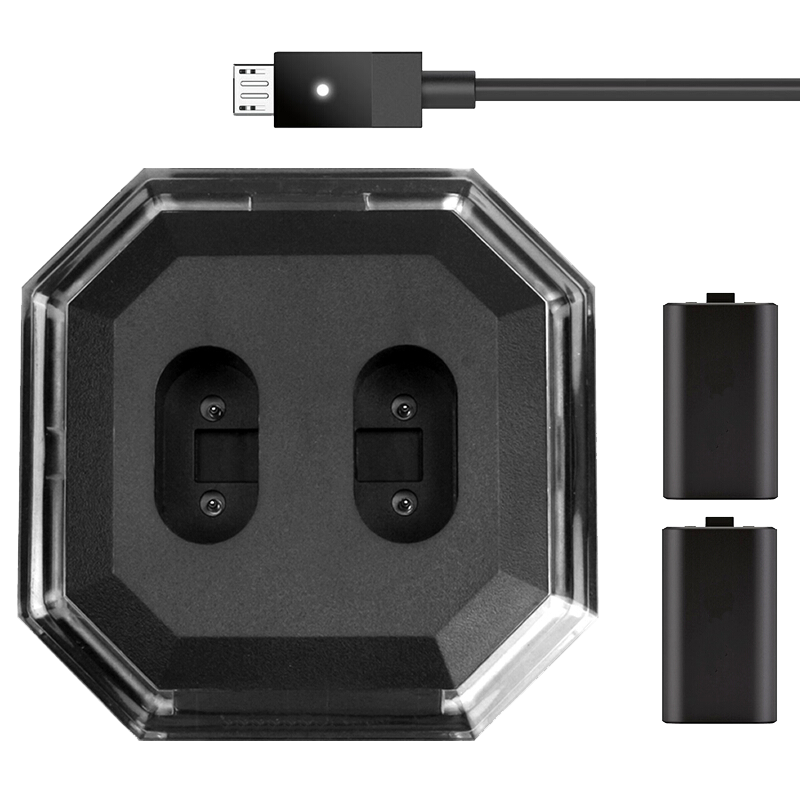 利乐普 XBOX ONE无线手柄充电电池包 连接电脑充电线+手柄电池二合一套装 支持Series手柄 XBOX ONE手柄充电四合一套装