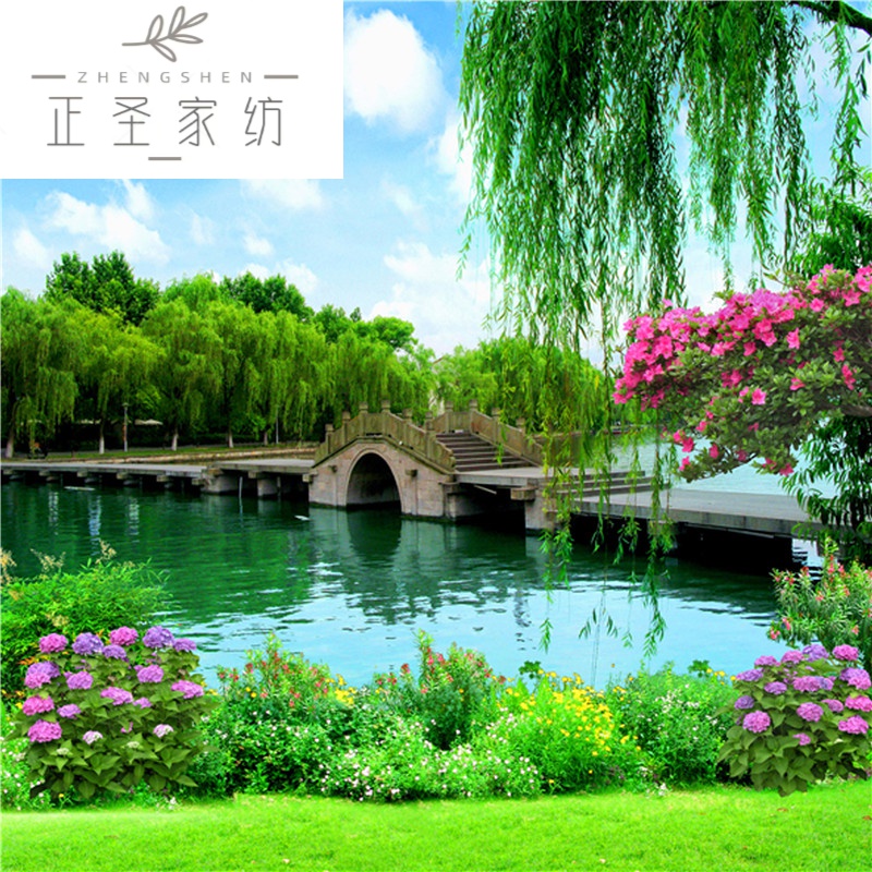 正圣 直播背景图大气网红男女直播间主播装饰背景墙外景山水风景 翠