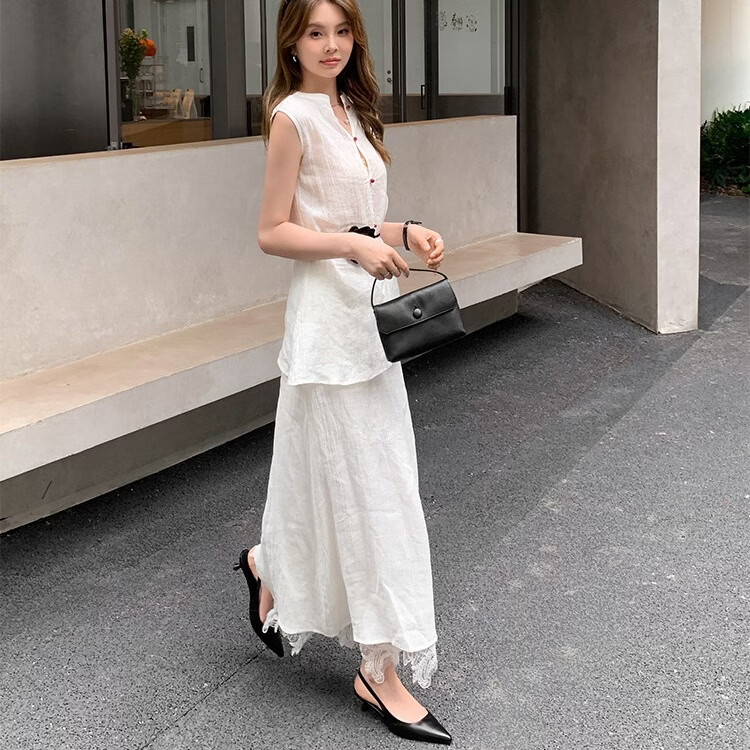 卡迪娜小猫跟凉鞋包头半拖鞋女夏季外穿新款尖头凉拖鞋女小香风平底单鞋 红色 42